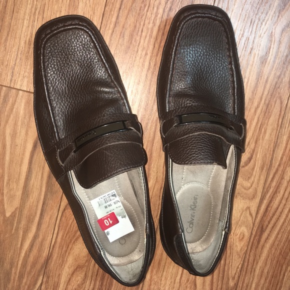 Calvin Klein Loafer brown men’s shoes size 10 slip - Picture 2 of 8